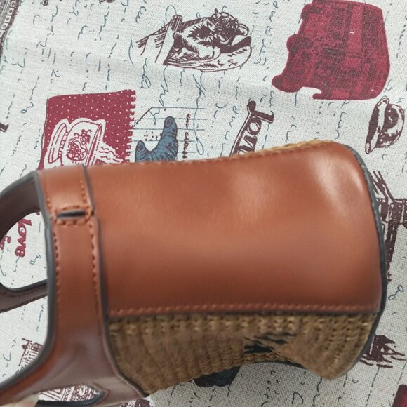 Marni Tropicalia Mini Tote Bag in Brown Leather & Woven Raffia - Picture 13 of 14